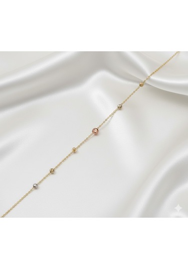 Ariş Italyan Model Dorika Toplu Altın Bileklik Çok Renkli