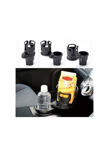Hombey Mat Siyah Araba Bardak Tutucu: Genişletilebilir 2'li Adaptör, Su/içecek/lezzet Saklama, 7.4-15cm Genişleme Aralığı