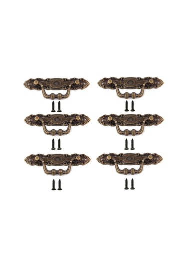 Vidalı Vintage Çinko Alaşımlı Çekme Düğmeleri 12 Parça B