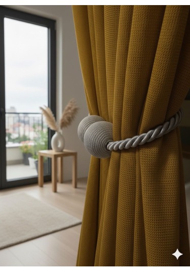 Mıknatıslı Perde Bağlama Aparat Aksesuarı Braçol Gri