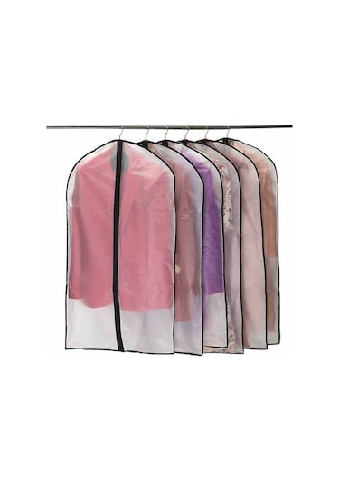 Xiyyadms 6 Adet 60x100 Cm Giyim Koruması, Toz/moistur/moth/su Koruyucu, Yarı Saydam Reçine, Gömlek Ceket Palto İçin, Yıkanabilir Taşınabilir Diğer
