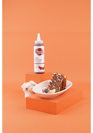 Melwiss Chocolate Sütlü Çikolata Sosu - Waffle Krep Pankek Sosu 330 G