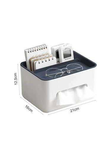 Gri Peçete Kutusu Kaymaz Mendil Kutusu Çeşitli Eşyalar Yuvası Pp Pürüzsüz Kenar Ev Gereçleri