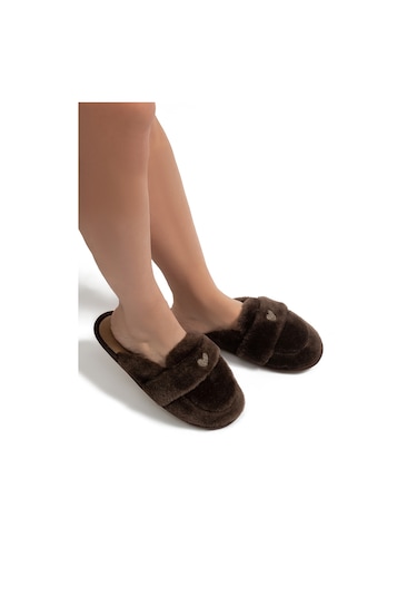 Mammy Peluş Kadın Ev Terliği Kahverengi 37/41 Kahverengi