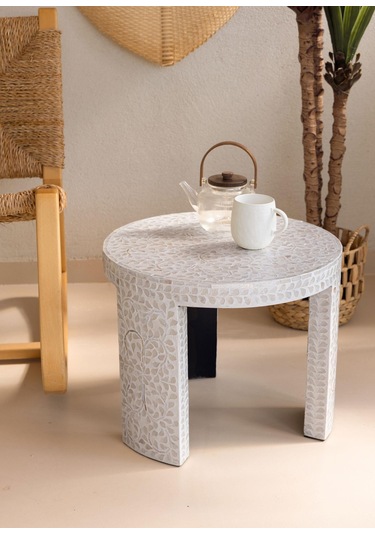 The Mia Sedef Tabure Yan Sehpa 66x48 Cm Tlc0117 Çok Renkli