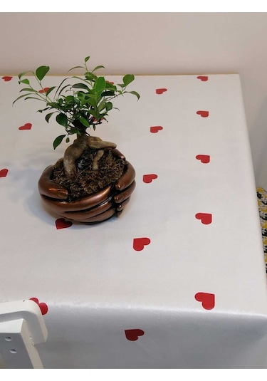 Elyaflı Pvc Muşamba - Desenli Silinebilir Masa Örtüsü 02mrl076g Beyaz