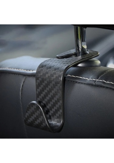 4 Adet Çanta Kancaları Araba Klipleri Ön Koltuk Kafalık Gri Siyah