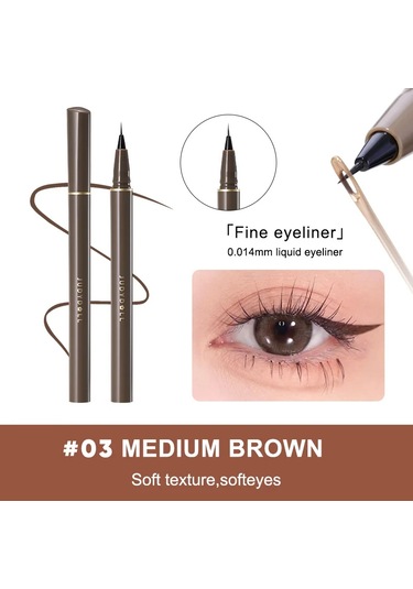 Judydoll Has Likit Eyeliner Kalemi, Ula İnce Uç, Su Geçirmez, Bulaşmaya Dayanıkl Medium Brown Dark Topaz
