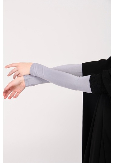 Likralı Kaymayan Kurtarıcı 1 Çift Tesettür Kolluk Gri