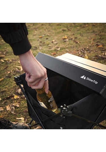 Prestigegoods Shinetrip A292 -g0s Taşınabilir Alüminyum Piknik Masası Siyah, 41x35x30 Cm, Dayanıklı, Hareketli Ayak Koruyucuları, Katlanır Örtü, Piknik, Kamp, Barbekü İçin İdeal Siyah