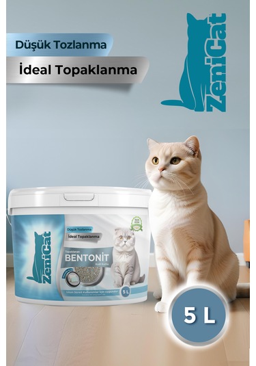 Zenicat Marsilya Sabun Kokulu Renkli İnce Taneli Doğal Bentonit Kedi Kumu 5 L