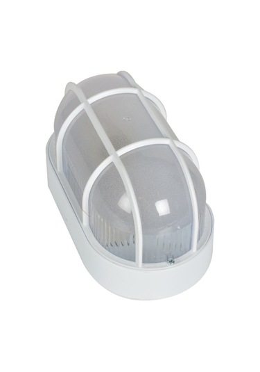 Oval Elips Kafesli Plastik Armatür Beyaz