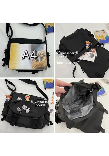 Mavi Naylon Çanta Omuz Çantası Büyük Kapasiteli Crossbody Çanta Genç Messenger Çanta Öğrenci Okul Çantaları İçin Mavi