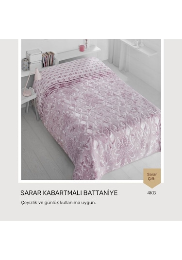 Sarar Çift Kişilik Battaniye 4 Kg Çantali Mürdüm