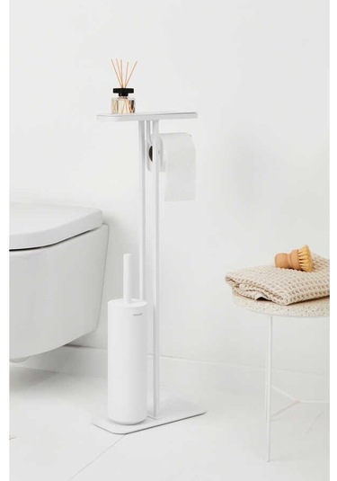 Brabantia Mındset Fresh Whıte Standlı Organizer, Tuvalet Kağıdı Tutucusu Ve Tuvalet Fırçası Beyaz