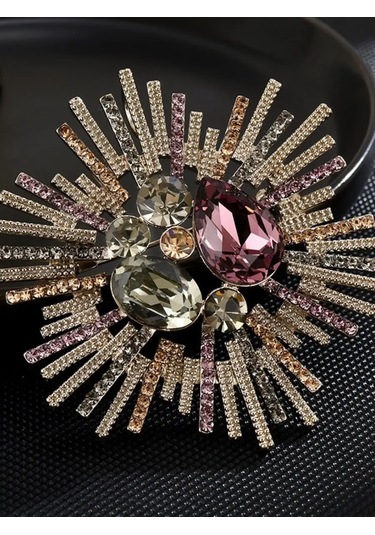 Beautiful Detail Büyük Broş Takı 156713100 Altın Rengi