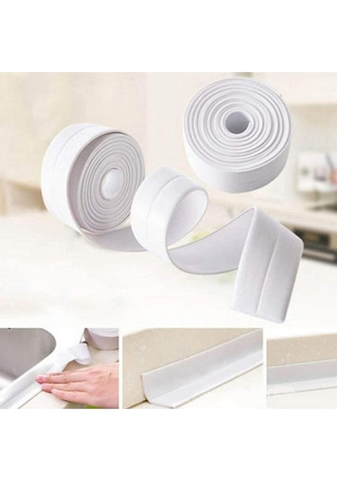Su Sızdırmaz Lavabo Kenar Bandı Beyaz Dekor Kenar  Yapıştırma
