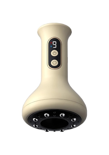 Elektrikli Sıcak Taş Masaj Sıcak Yakı Guasha Aracı Kablosuz Bej