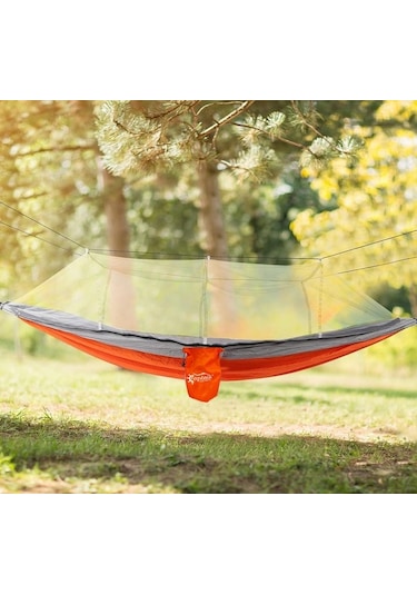 Hamak 7410 Fileli Ve Cibinlikli Pro 190x70cm Turuncu-gri