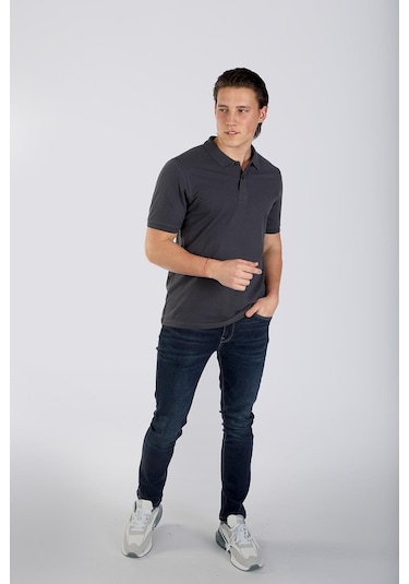 Lee Cooper Twıns 1 Erkek Pike Polo Yaka T-Shırt Antrasit-17955-Antrasit