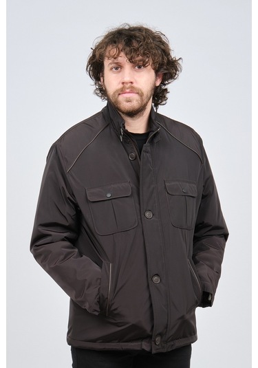 By Serco Erkek Deri Biyeli Kapak Cepli Mont 0620661 Kahverengi-Kahverengi