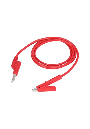 Ximistore9 J.70035-1 4mm Kırmızı Elektrik Test Kablosu: Mumuş Halka Tak Ve Timsaş Timsah Klipsli Esnek Kablo, 20a 3000v, Araç Akü Ve Projeler İçin