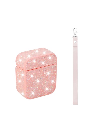 Apple Airpods Zore Airbag 45 Bilek Askı Aparatlı Simli Şeffaf Kılıf Gold