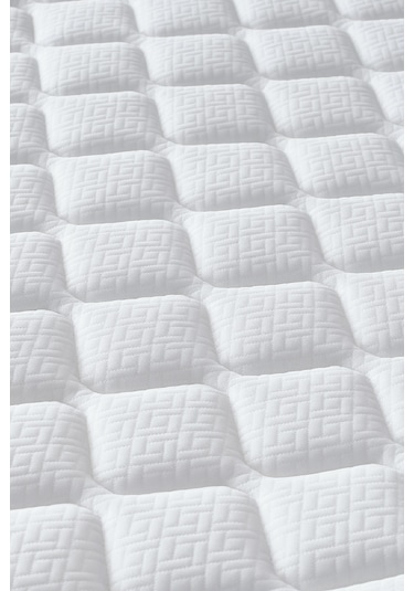 Zambak Tek Kişilik Antibakteriyel Ortopedik Paket Yaylı Pedli Yatak Ekru