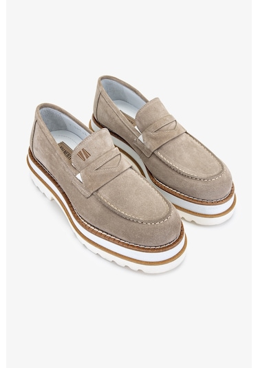 Valmenti Eva Erkek Kum Süet Hakiki Deri Loafer Ayakkabı 771 500 Erk Ayk Y24 Bej
