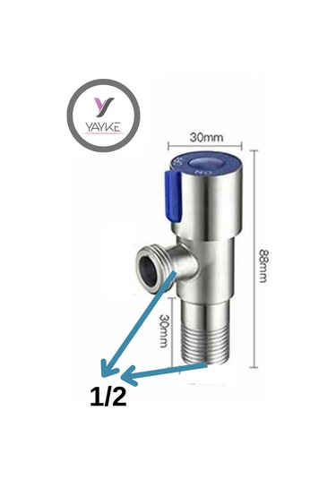 Yayke Ara Musluk Vanası Mutfak Lavabo Giriş 1/2 Krom