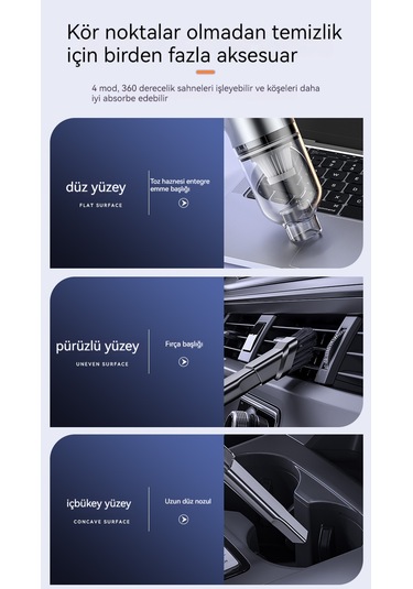 Portatif Akülü Elektrikli Süpürge - Siyah