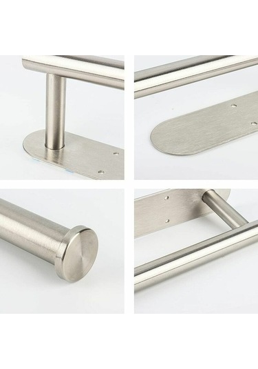 Novahub Tamamen Paslanmaz Çelik Duvara Monte Havluluk, Tuvalet Kağıdı Tutucusu, 32,5 Cm Gümüş Diğer