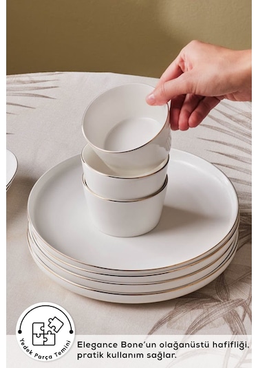 Karaca  Elegance Bone Favaro 38 Parça 6 Kişilik Kahvaltı Takımı Gold