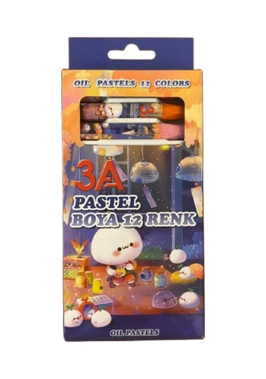 Pastel Boya 12 Renk 2 Adet Çok Renkli