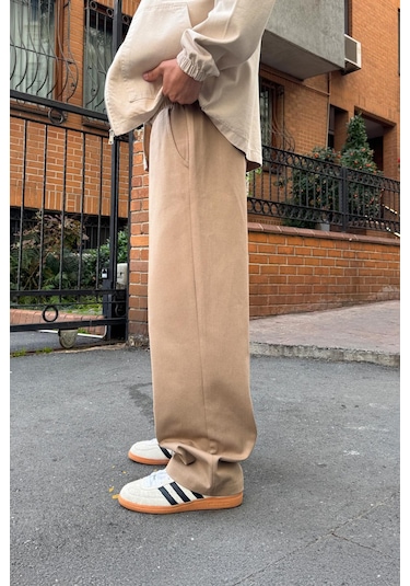 Flaw Bel Lastikli Baggy Gabardin Pantolon Vizon VİZON