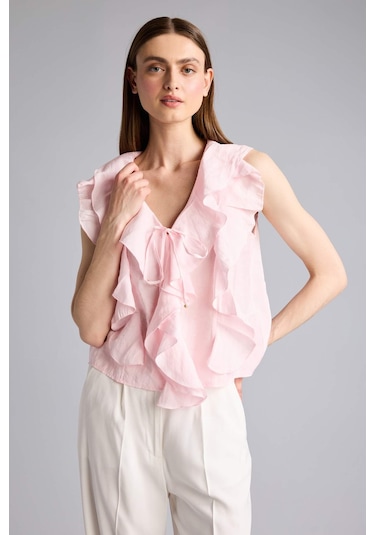 Defacto Regular Fıt Modal Kolsuz Bluz H3834ax26smpn114 Pembe-pn114