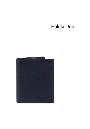 Gönderir Lacivert Hakiki Deri Dikey Cüzdan Lacivert