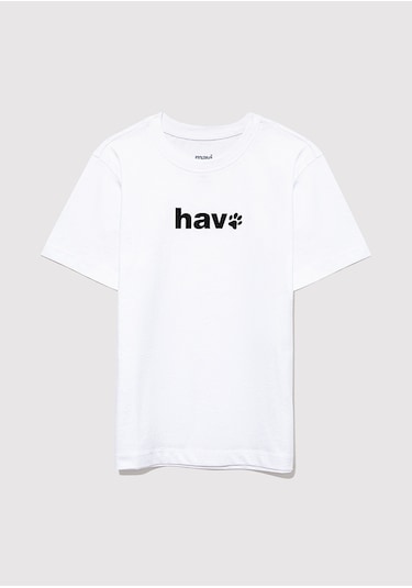 Mavi - Hav Baskılı Beyaz Çocuk Tişört 6610350-620 Beyaz