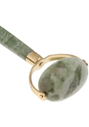 Suntek Çift Kafaları Doğal Yeşim Yüz Masajı Rulo Çekiç Sopa Aracı Yeşil