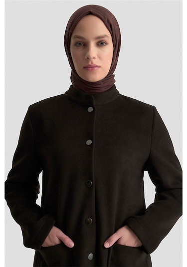 Armine Hakim Yaka Kaşe Kap 25kd1124 Siyah Siyah