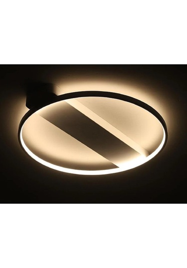 Yeniada / Plafonyer Avize / 50 Cm / 3 Renkli Işık / Antrasit Gövd Antrasit