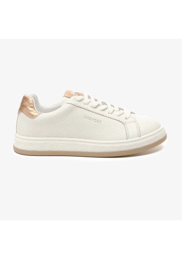 Greyder 33292 Beyaz Hakiki Deri Kadın Sneaker Ayakkabı-853 Beyaz
