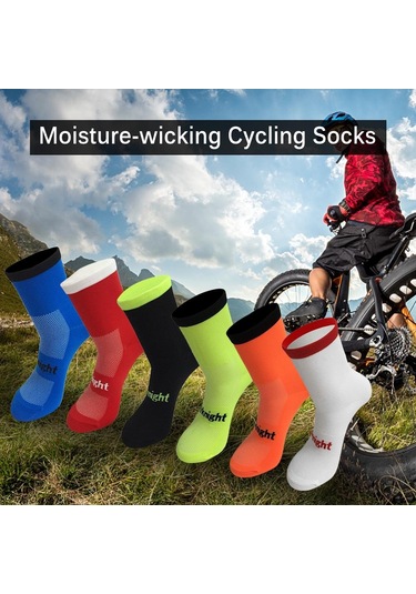 Mavi Bisiklet Çorapları Nem Emici Bisiklet Çorapları Boyutu 7-12 Mavi