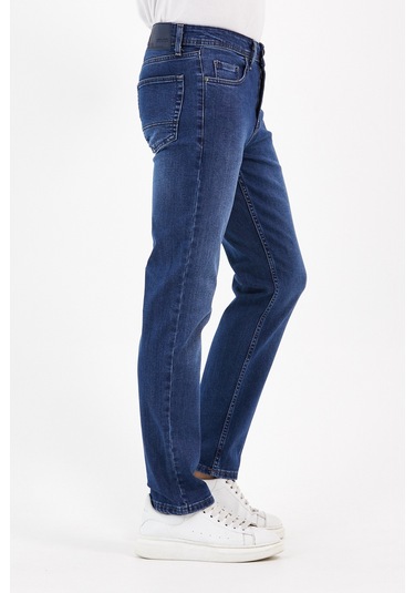 Digital Jeans Normal Kesim Fermuarlı Geniş Paça Yüksek Be Koyu Mavi Açık Gri