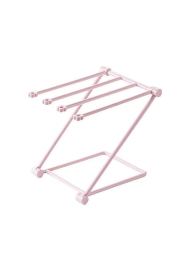 Ganzhoushop Katlanabilir Kurutma Askısı, Çok Kancalı Askılı Yerden Tasarruf Sağlayan İç Mekan Çamaşır Düzenleyici Havlular İçin Giysilerpembe Çok Renkli