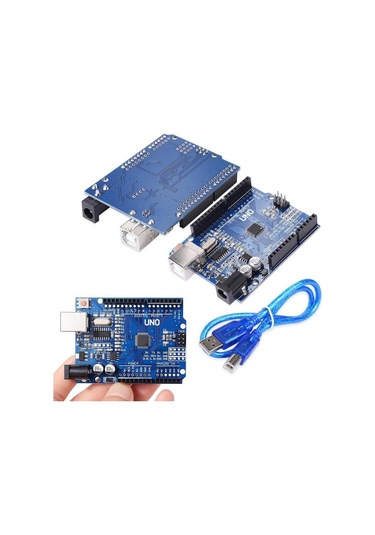 Arduino Uno R3 Klon Smd Usb Kablo ve 40'Lı Header Pın