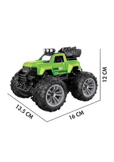 Uzaktan Kumandalı Şarjlı Duman Atan Araba 4x4 Buharlı Işıklı Uzaktan Kumandalı Off Road Araba Rc Stu Yeşil