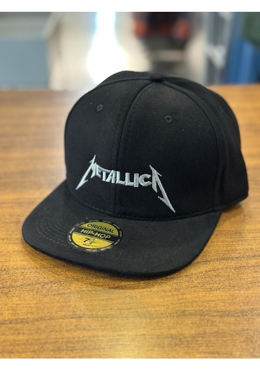 Metallica Nakışlı Siyah Hip Hop Snapback Rapper Basket Cap Şapka Siyah
