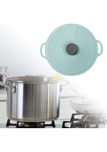 Suntek Isıya Dayanıklı Silikon Tencere Kapağı, Gıda Mavi-20cm Mavi 20cm