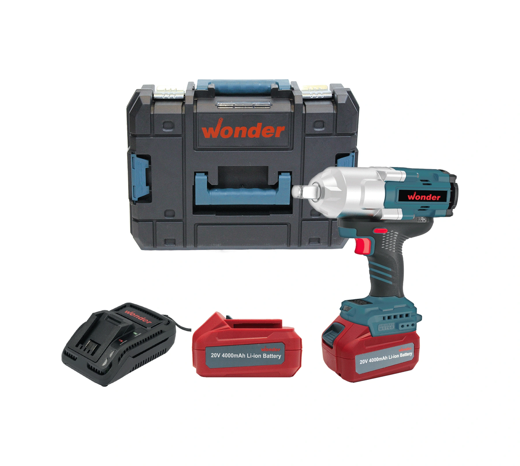 Wonder WAS12S4 20V 4.0AH Li-ion Çift Akülü Kömürsüz Somun Sıkma Makinesi